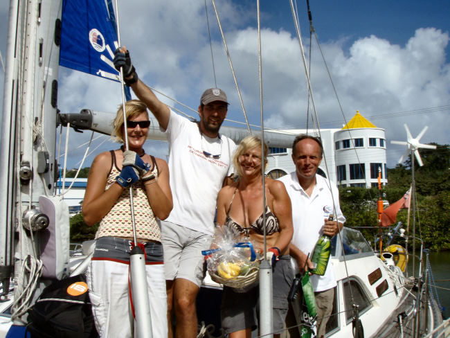 Arival at the dock in Rodney bay